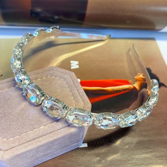 Luxury Oval Crystals Baroque Headband Bridal Tiara - Picture 3 of 4